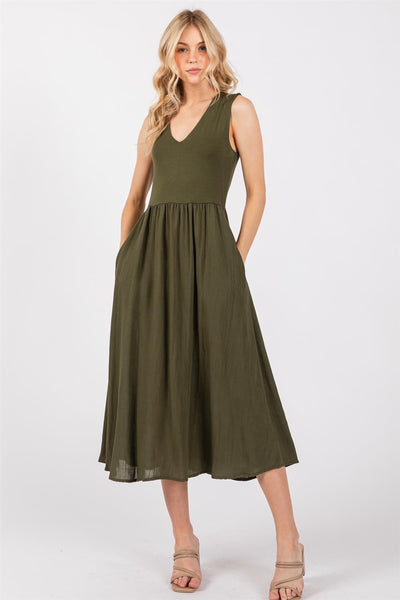 Green Autumn Midi Dress