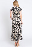 Black Cream Floral Dress